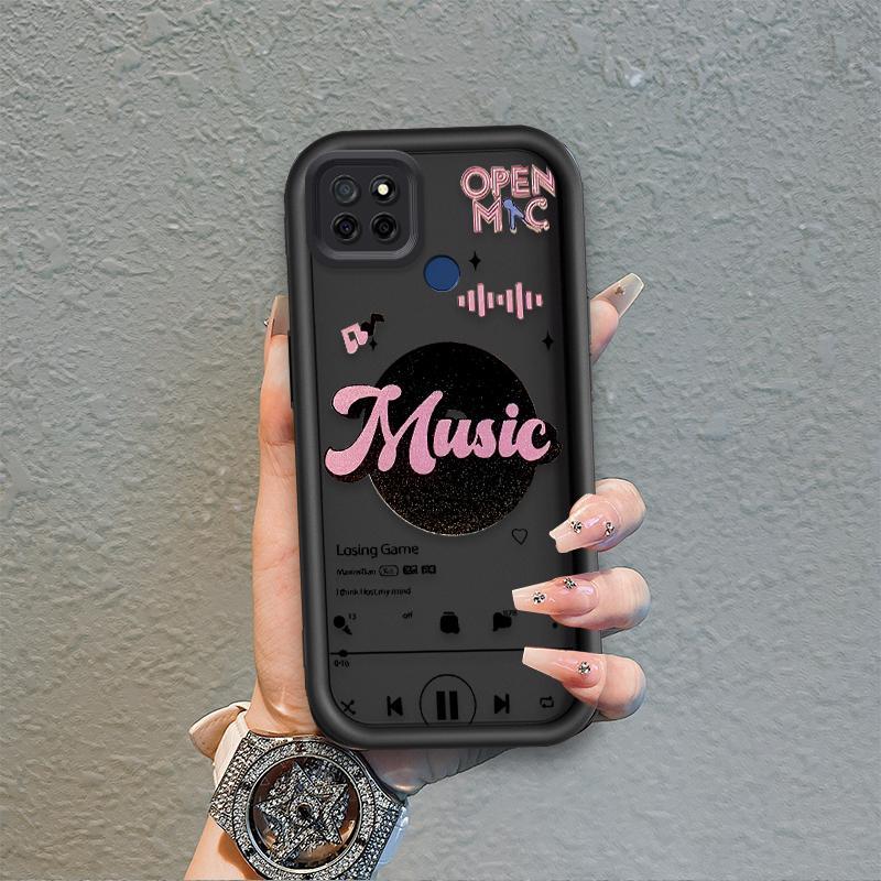 Ốp Lưng Cho Realme C12 C25 C25S C21Y C25Y C15 Narzo 30A Narzo 20 Vỏ Điện Thoại Silicon Mềm Hoạt Hình TPU Giống Như Cô Gái Âm Nhạc Mắt Thiên Thần Ốp Lưng Chống Sốc