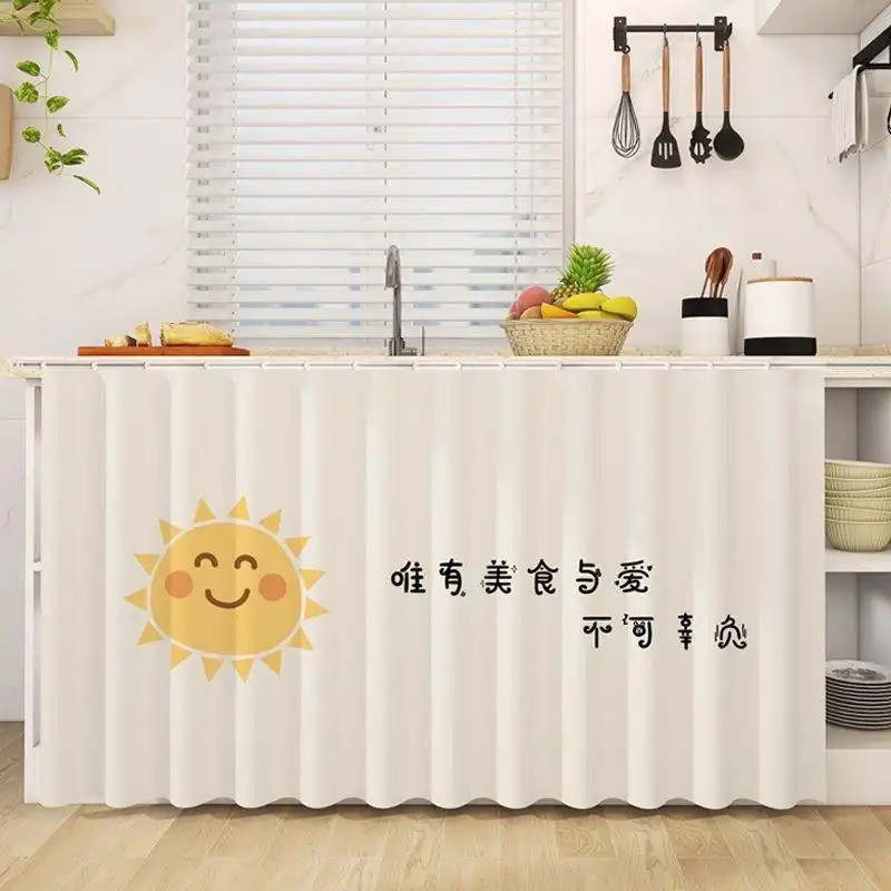 Rèm tủ trượt không khoan – Nắp tủ chống bụi cho nhà bếp, Ẩn ống & máng xối dễ dàng