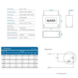 LJF BM CBB61 1-3.5uF 450V Quạt Điều Hòa Không Khí Pin Bo Mạch Chủ Tụ Điện Khởi Động Một Phần VN