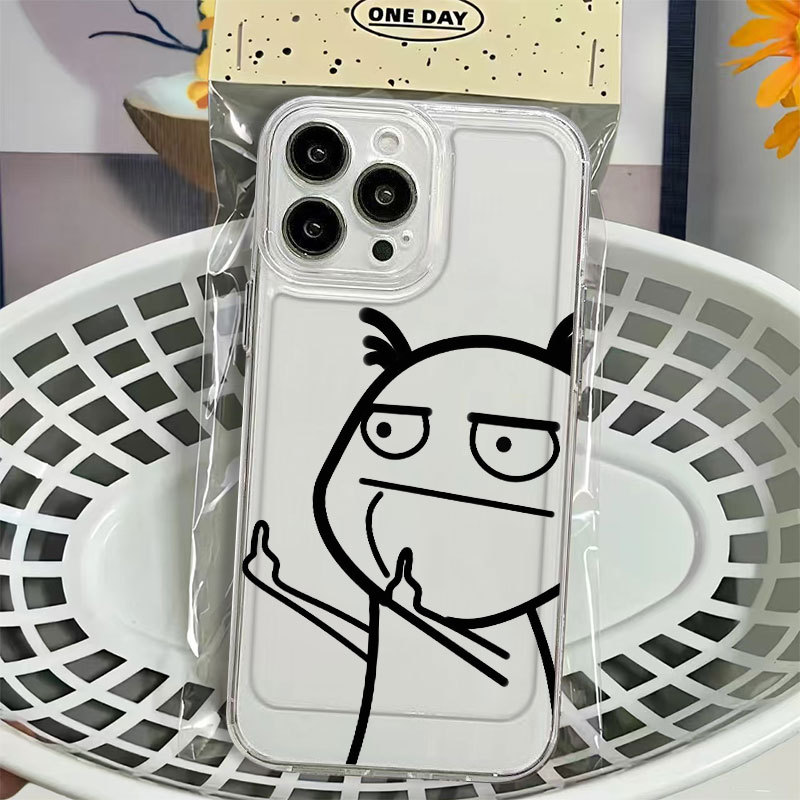 Ốp Lưng iPhone Finger Viền Thẳng Chống Sốc, Trong Suốt Bảo Vệ Camera - iP 7/8/X/XS/11/12/13/14/15/16/17/Plus/Pro/Max/Air