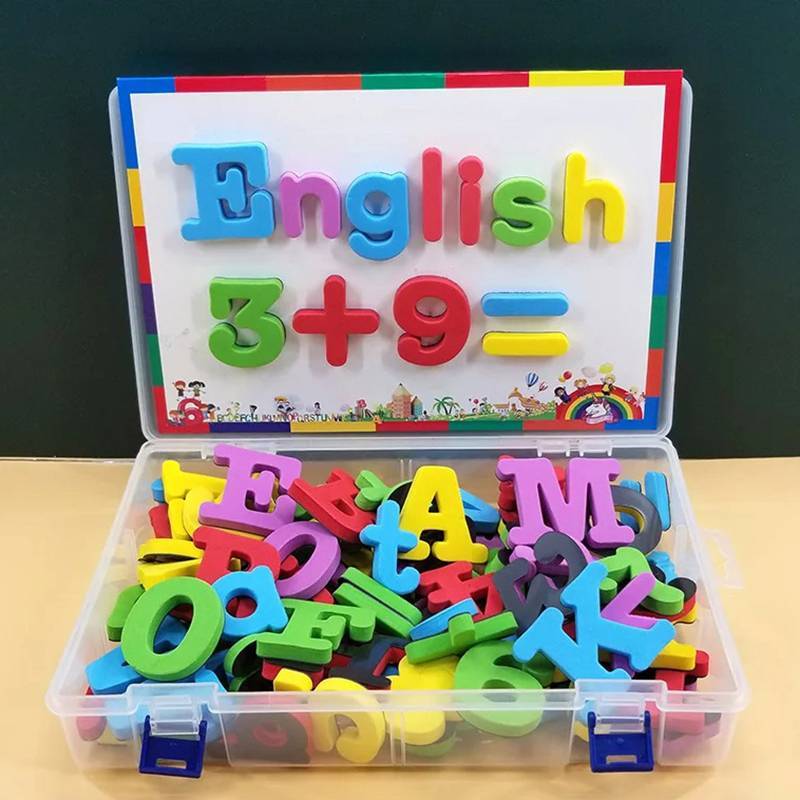 Bộ đồ chơi học tập bảng từ nam châm ABC 123, chữ hoa chữ thường, toán, giáo dục mầm non SWEET