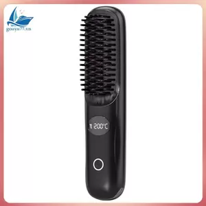 Bàn chải nóng bằng gốm không dây 3 cài đặt nhiệt độ 160-200°C Bàn chải nhiệt Màn hình LCD Lược nóng điện cho mịn màng