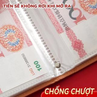 Sổ Tiết Kiệm Có Khóa Mật Khẩu Da PU - Sổ Quản Lý Chi Tiêu 100 Ngăn Chống Nước, Đựng Xu Hóa Đơn