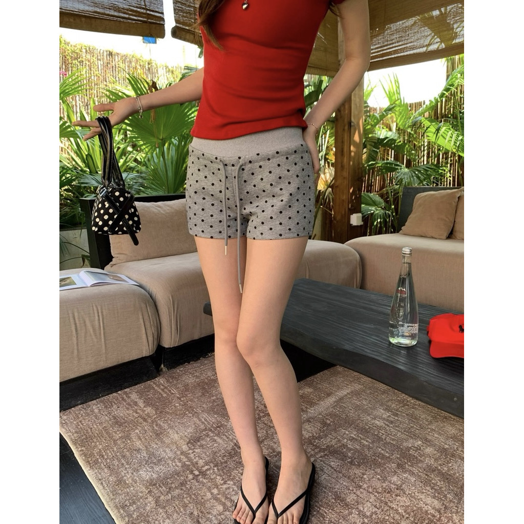 quần short American Polka Dot 2026 Summer Casual Drawstring Yoga Beach