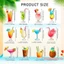24 Đồ trang trí mùa hè bằng gỗ Đồ uống phẳng 2D treo đồ trang trí cho bữa tiệc Hawaii