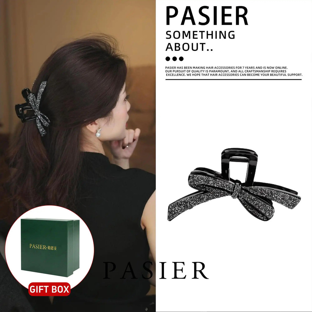 PASIER Kẹp tóc đính đá, thiết kế thanh lịch tinh tế, nhiều màu kích thước, dễ phối phong cách, TF452