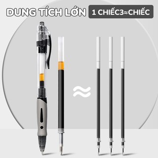 Bút bi gel đen cao cấp, bấm ngòi 0.5mm mực đều trơn tru, nét nhỏ đẹp, phù hợp cho công việc văn phòng chuyên nghiệp