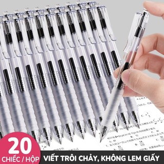 Bút bi bấm mực gel ngòi 0.5mm nét đẹp, đồ dùng văn phòng phẩm viết trơn, mực đều màu sắc đa dạng cho học sinh sinh viên