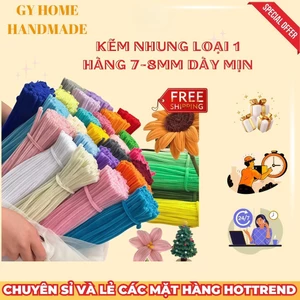 Kẽm Nhung Loại 1 Bó 100 Sợi Giá Rẻ Hàng Chuẩn 7-8mm Tùy Màu Dùng Làm Hoa Các Đồ - FE123