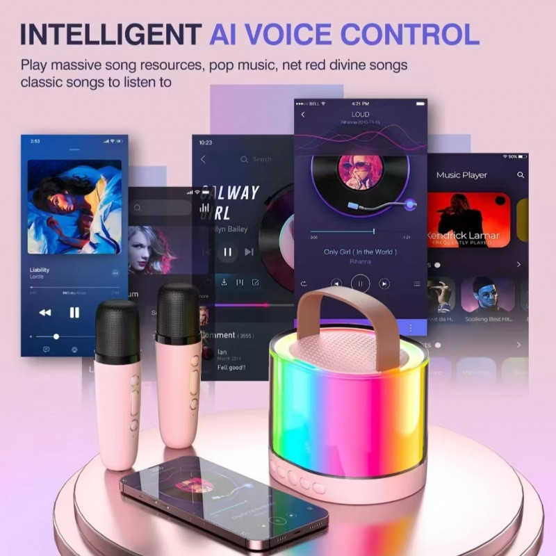 K Song Dual Lúa Mì Due Bluetooth Micro Không Dây Điện Thoại Di Động Hát Âm Thanh Gia Đình Trại K52
