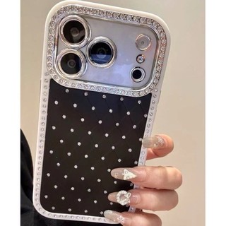 Vỏ điện thoại di động mũi khoan âm thanh nổi kim cương màu trơn tiên tiến phù hợp cho iPhone17 16 15 14 13 Pro Max bảo vệ camera chống sốc chống rơi mặt sau cứng
