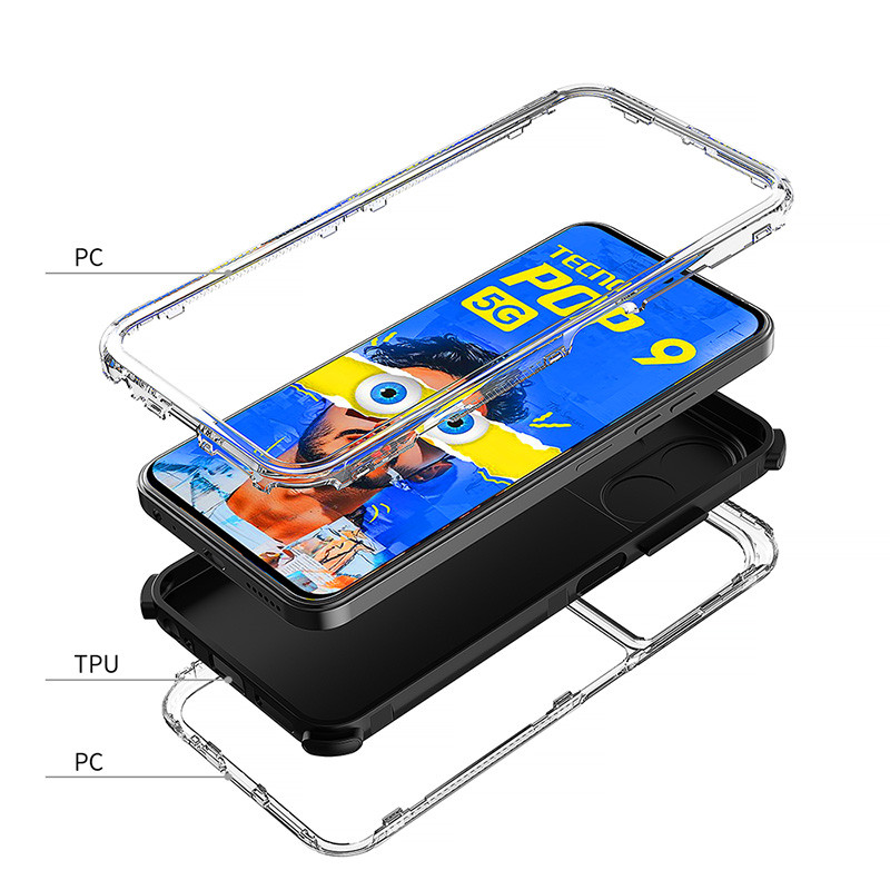 Dành Cho Infinix Smart 9 8 7 10 X6532 X6525 X6525D X6525B X6515 X6725 Ốp Lưng Trong Suốt Ốp Lưng Khung Trước Acrylic Silicon Cứng Chống Sốc