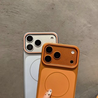Sơn Kim Loại Từ Tính Ốp Lưng Điện Thoại iPhone 17 16 15 14 13 Pro Max 17 Air 16 15 14 Plus Nút Bảo Vệ Vỏ Thời Trang Chống Sốc