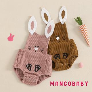 MG-Baby Áo Liền Quần Không Tay Hoạt Hình Thỏ Nút Đóng Áo Liền Quần Cho Bé Gái Bé Trai