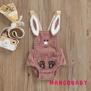 MG-Baby Áo Liền Quần Không Tay Hoạt Hình Thỏ Nút Đóng Áo Liền Quần Cho Bé Gái Bé Trai