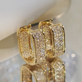 Vòng bông tai bạc sterling s925 zircon, quà tặng nữ đơn giản và sang trọng