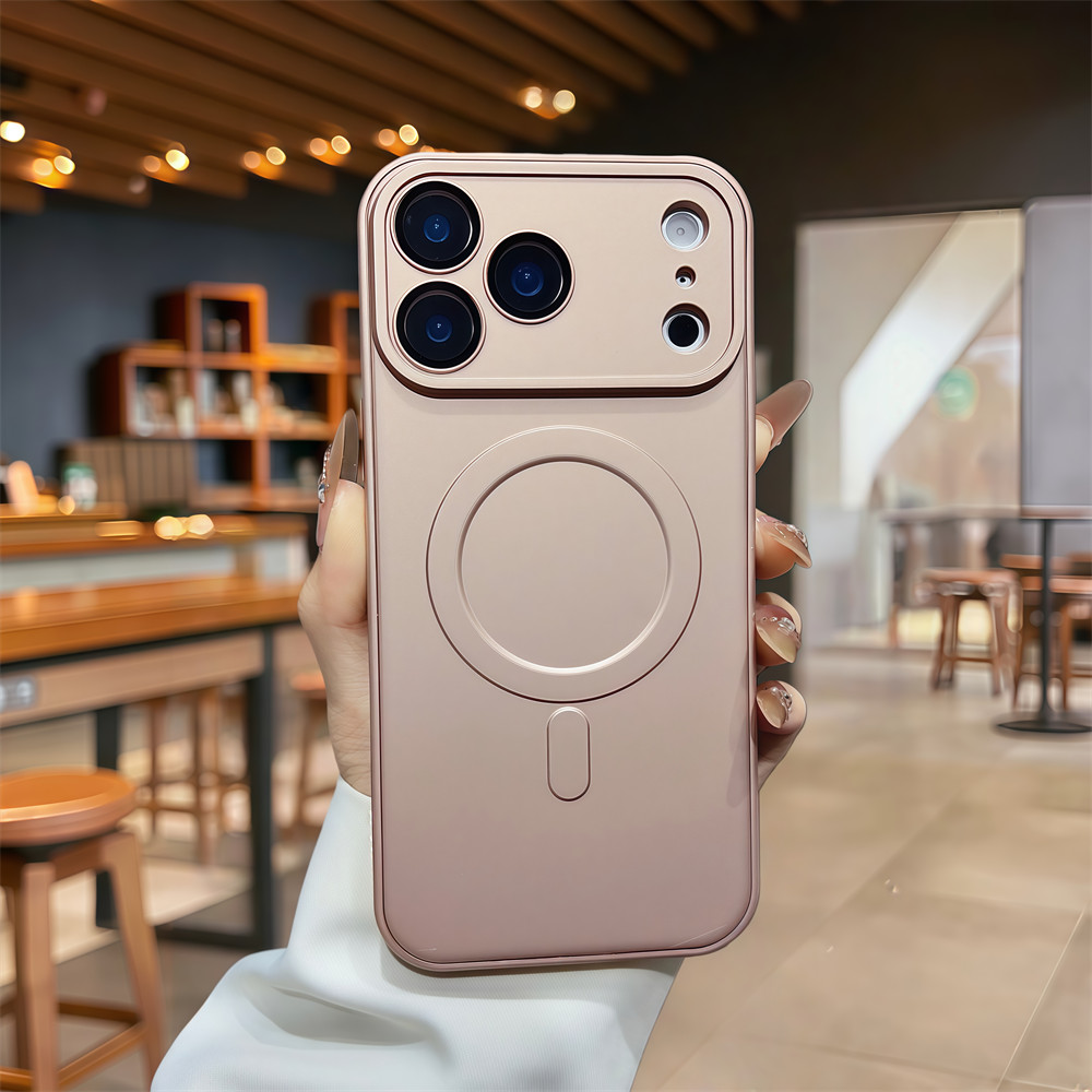 Ốp điện thoại từ tính màu chất lượng cao cho iPhone 17 Pro Max 11 12 13 14 15 16 pro max Vỏ bảo vệ điện thoại vỏ mềm bảo vệ ống kính chống rơi
