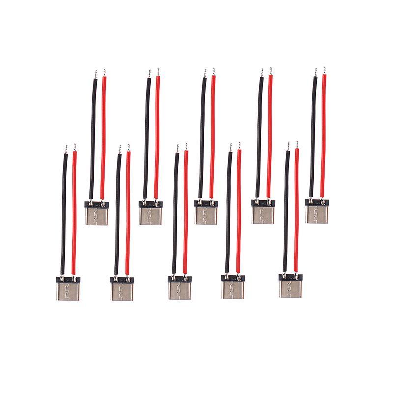 GOAY 10 Chiếc Micro USB Type-C 2Pin Ngang 2P Đơn Giản Hàn Nam Plug-in Board Đầu Nối Sạc Nhanh VN