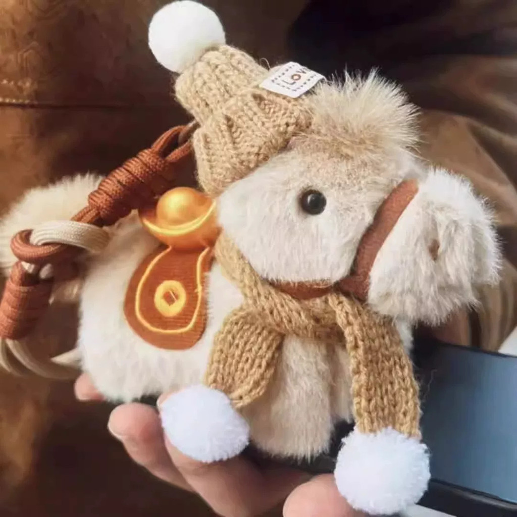 Dễ Thương Sang Trọng Thỏi Pony Túi Mặt Dây Chuyền Dệt Kim Búp Bê Móc Khóa Ngay Lập Tức Thành Công Mặt Dây Chuyền Giáng Sinh Quà Tặng Sáng Tạo Điện Thoại Di Động Dây Buộc
