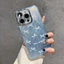 Ốp lưng iPhone Nơ màu xanh dương kim tuyến Cho iPhone 16 Promax 15 11 12 13 14plus xr xsmax 16plus