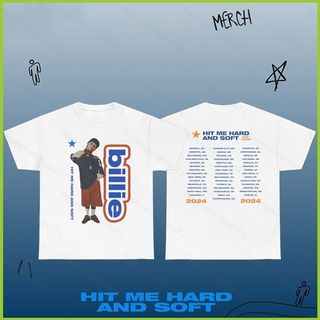 Áo thun cổ điển dành cho fan của Billie Eilish - Tour Hit Me Hard And Soft, thiết kế rộng rãi, cổ tròn và tay ngắn.
