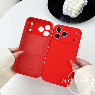Ốp điện thoại silicon lỏng mới cho iPhone 17, Apple 16 Pro Max có hộp hút từ tính tích hợp, vỏ bảo vệ toàn diện 17 Pro chống rơi 16, cảm giác cao cấp và mềm mại