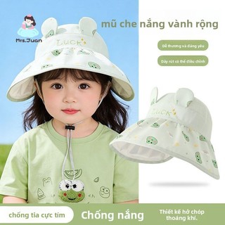 Mũ chống nắng Kuromi cho bé gái – mũ vành rộng dễ thương điều chỉnh size thoáng khí đi chơi hè