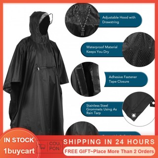 1buycart1 LIXADA HOODED Rain Poncho Waterproof Raincoat Jack