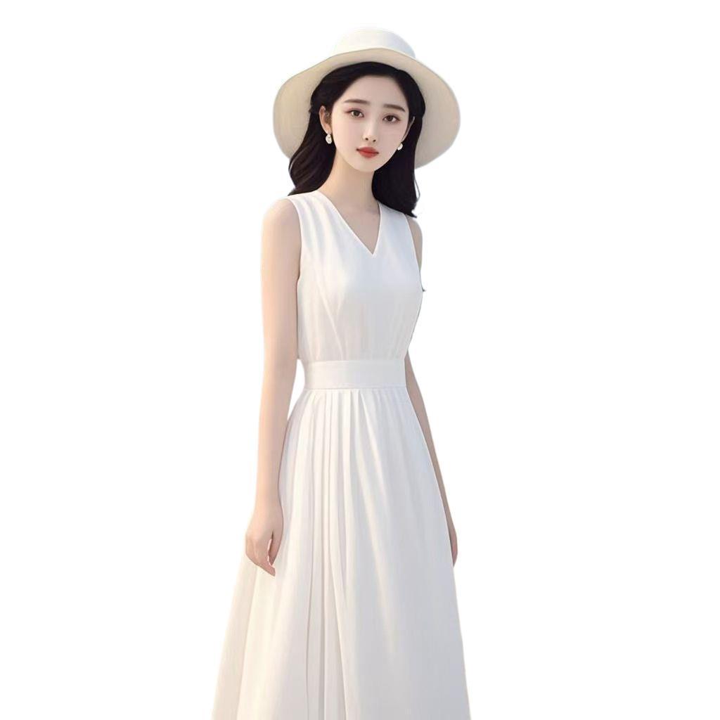 Dầm maxi nữ cổ chữ V siêu xinh mùa hè, nhẹ nhàng, thanh lịch và duyên dáng, thích hợp mặc đi biển.