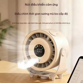 Desk Fan Silent Xịt Phun Sương, Quạt Bàn Điều Chỉnh Góc & Tốc Độ, Mát Lạnh Hiệu Quả Cho Văn Phòng