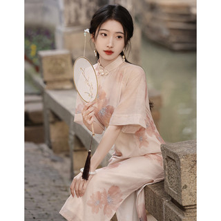 Đầm cheongsam tay rộng mới dành cho các cô gái trẻ, thích hợp mặc vào mùa hè kiểu dáng thanh lịch