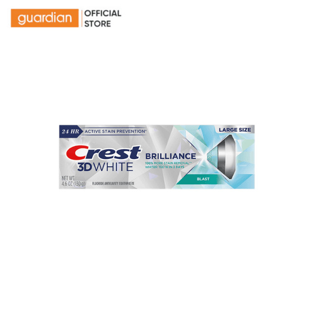 Kem Đánh Răng Crest 3d White Brilliance Trắng Sáng Vượt Trội Hương Blast 130g | Guardian Việt Nam