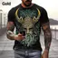 Mùa Hè Áo Thun Nam Phong Cách Bắc Âu, Thiết Kế Chiến Binh Viking 3D, Thoáng Khí Nhanh Khô