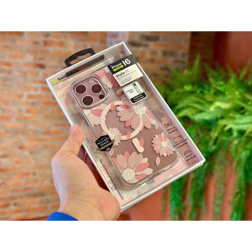 [Chính Hãng] Ốp Lưng SwitchEasy Fleur Magnet 3D Cho IP 16 / 17 Pro Max - Thời Trang Nữ, Chống Sốc, Sạc Từ Tính Magnetic