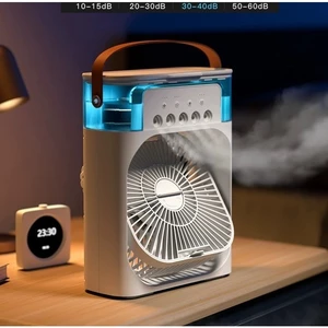 Quạt điều hoà hơi nước Melli để bàn dung tích 600ml phun sương làm mát 3 chế độ tích hợp đèn led