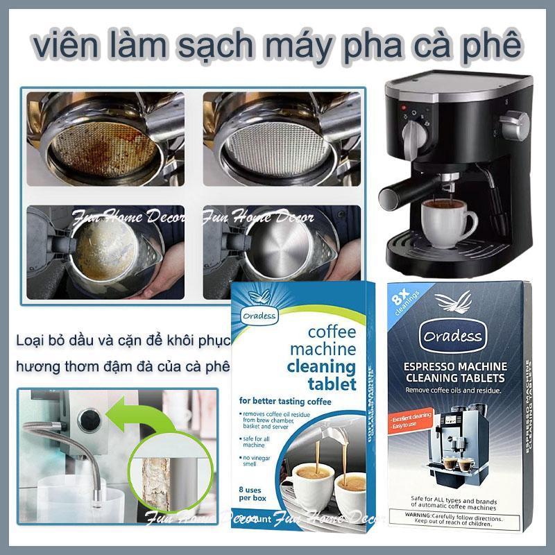 Viên vệ sinh cho máy pha cà phê 8 viên, viên làm sạch và tẩy cặn máy pha cà phê, hỗ trợ làm sạch cho máy pha cà phê