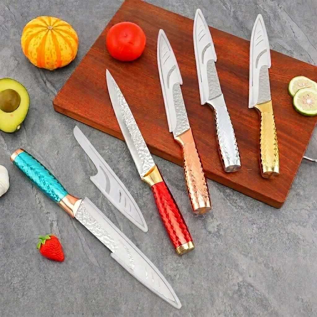 Dao Cắt Thịt Gọt Hoa Quả Mặt Gương Thép Không Gỉ Lưỡi Sắc Bén Dụng Cụ Nhà Bếp Cao Cấp