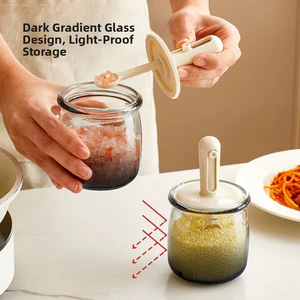Hộp đựng gia vị chống ẩm cho nhà bếp Nắp & Thìa tích hợp để sử dụng tiện lợi Trang trí bàn ăn phong cách trang trại