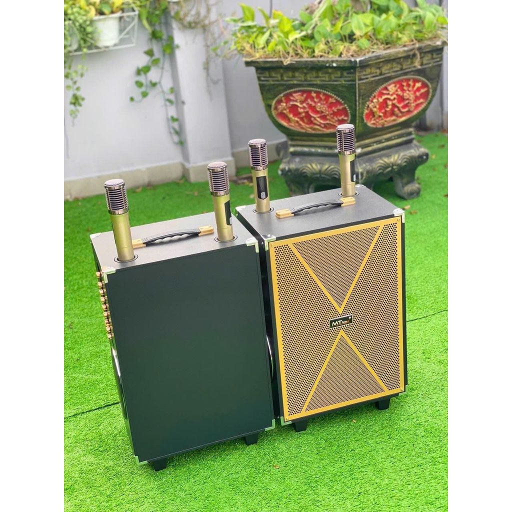 Loa Kraoke Gia đình S10 Plus  2 Micro Hát Nhẹ Vang Sâu Tích Hợp Pin Sạc Bass 30 Công Suất 450W