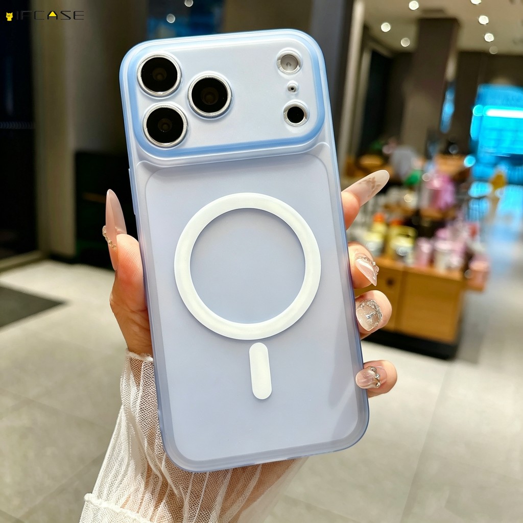 Tương Thích Cho iPhone 17 Pro Max 16 15 14 Plus Pro Max 17ProMax Ốp Điện Thoại Từ Tính Mờ Cam Xanh Hồng Nhiều Màu Sắc Dễ Thương Đơn Giản Đen Mỏng Trong Suốt Vỏ Mềm