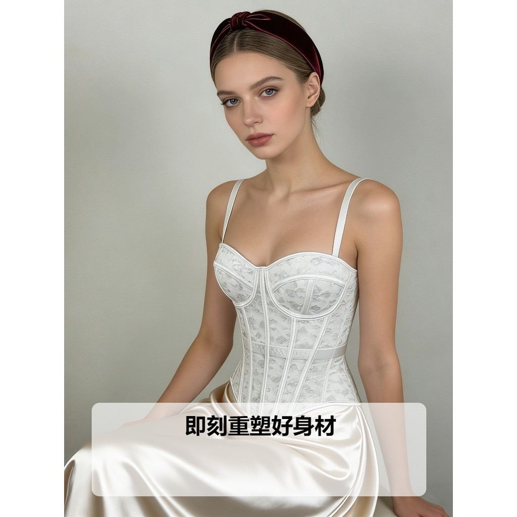 Áo yếm thoáng khí bằng ren với thiết kế corset vừa vặn, phù hợp làm trang phục bên ngoài.