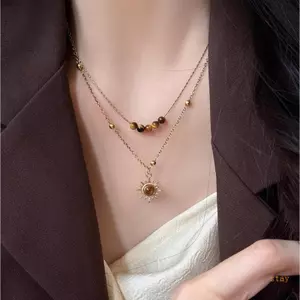 Vòng tay và mặt dây chuyền vintage đính hạt, thẩm mỹ quyến rũ, trang sức handmade