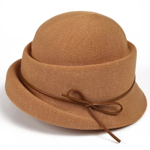 Mũ Retro Đen Uốn Top Phong Cách Hepburn Sang Trọng, Thích Hợp Cho Người Nổi Tiếng Và Trẻ Trung