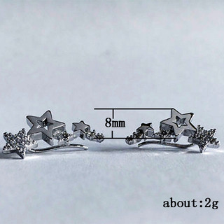Bông tai bạc sterling đá zircon hình ngôi sao, phụ kiện thời trang đơn giản, quà tặng cho nữ