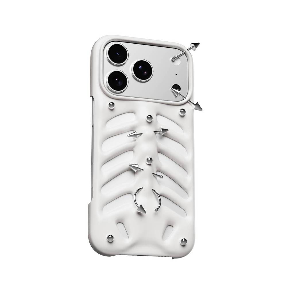 Ốp điện thoại xuyên xương Thích hợp cho iPhone17promax / 16pro / 15plus Vỏ cứng in 3D Vỏ bảo vệ chống sốc sáng tạo độc đáo