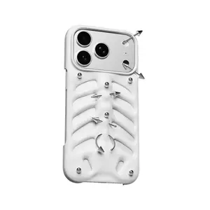 Ốp điện thoại xuyên xương Thích hợp cho iPhone17promax / 16pro / 15plus Vỏ cứng in 3D Vỏ bảo vệ chống sốc sáng tạo độc đáo