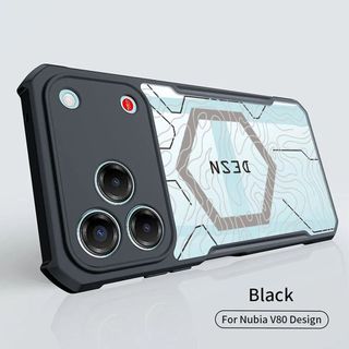 Ốp Điện Thoại Acrylic Cho Nubia V80 Max Ốp Lưng Nubia V80 V70 Design V80 Pro V70 Max Sang Trọng Siêu Mỏng Khung Đen Chống Rơi Chống Trầy Xước Vỏ Bảo Vệ i01-05