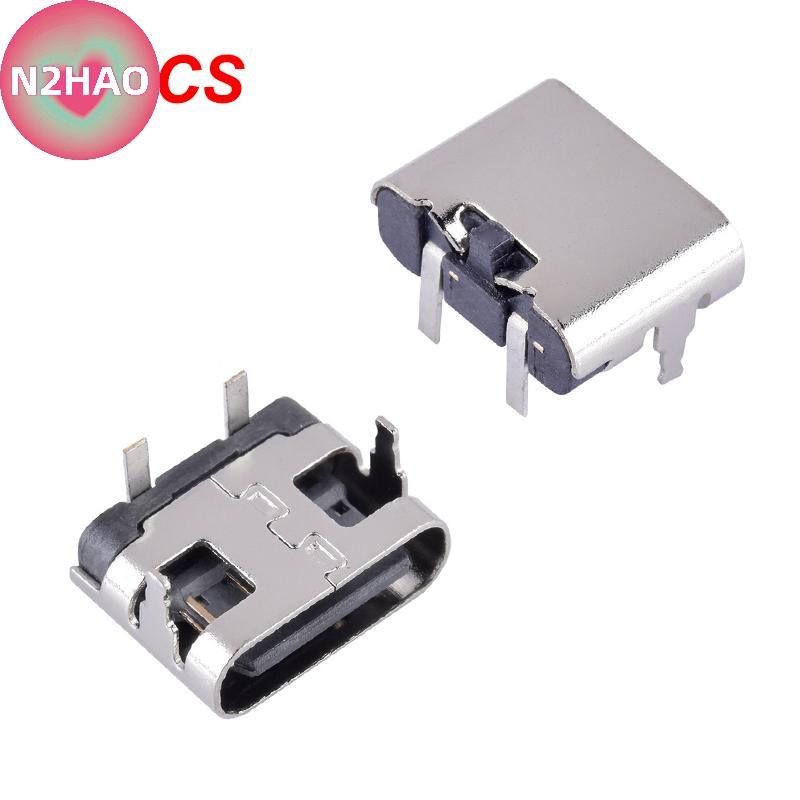 N2HAO 10 Cái 2 Pin Micro USB Loại C Kết Nối Soet USB 3.1 Type-C Nữ Power Ja Do Cho Điện Thoại Di Động Cổng Sạc n