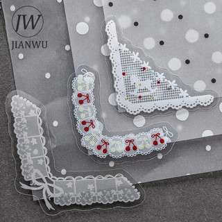 JIANWU Ren Nhật Ký Bộ Sưu Tập Series Vintage Hoa Thắt Nơ Phong Cảnh Chất Liệu Cắt Dán PET Sáng Tạo Tạp Chí Văn Phòng Phẩm