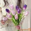 1 Thân hoa Tulip 3D nhân tạo Cây hoa Tulip giả thực tế Trang trí bình hoa cho vòng hoa thủ công DIY Trang trí ngày lễ tại nhà